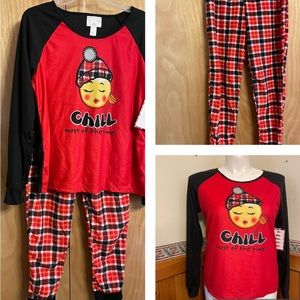 PJ s + Pancakes 2 piece Holiday PJs “ Chill Most of the Time “ ladies  2x